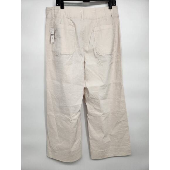 NWT Anthropologie Maeve The Colette Cropped Wide-Leg Pants Sz 33 Pearl #7B405 - Picture 5 of 12